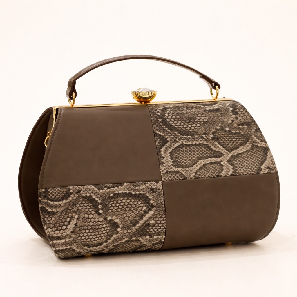 Olive & Espresso Snakeskin Bag